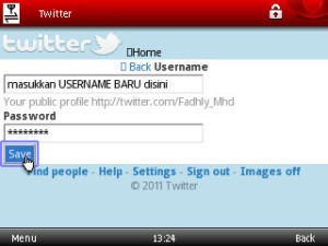 Masukkan Username Baru & Password